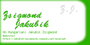 zsigmond jakubik business card